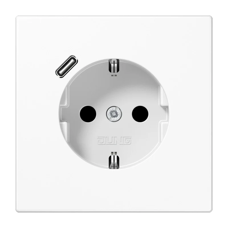 Jung LS990 Wandsteckdose Mit USB-C Schnellladeanschluss (Europäische Steckdose) - LS1520-18CWW