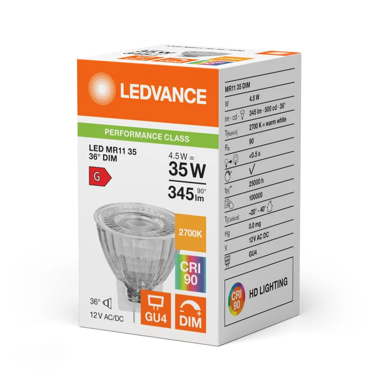 Ledvance Mr11 Gu4 Led Spot 4.5W 927 Dimmbar - 4099854050268