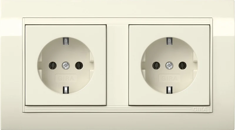 Gira Dual Schuko Steckdose Mit Rahmen Typ 10 Standard 55 - 4921021