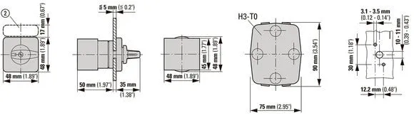 Eaton T0 20A Aufputz Umstellung Schalter 4 Kontakte IP65 - 011396