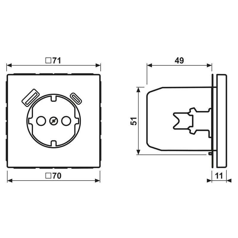 Jung LS990 Wandsteckdose Mit Doppelten USB A C Ladeanschlüssen (Europäische Steckdose) - LS1520-15CALG