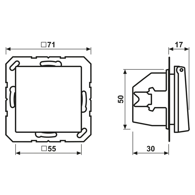 Jung A500 Wandsteckdose 16A 250V IP44 Mit Sicherheitsabdeckung (Europäische Steckdose) - A1520BFKIKLSWM