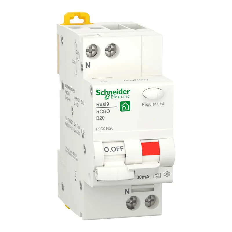 Schneider Resi9 RCBO 20A 30mA Typ A Fehlerstromschutzschalter - R9D01620
