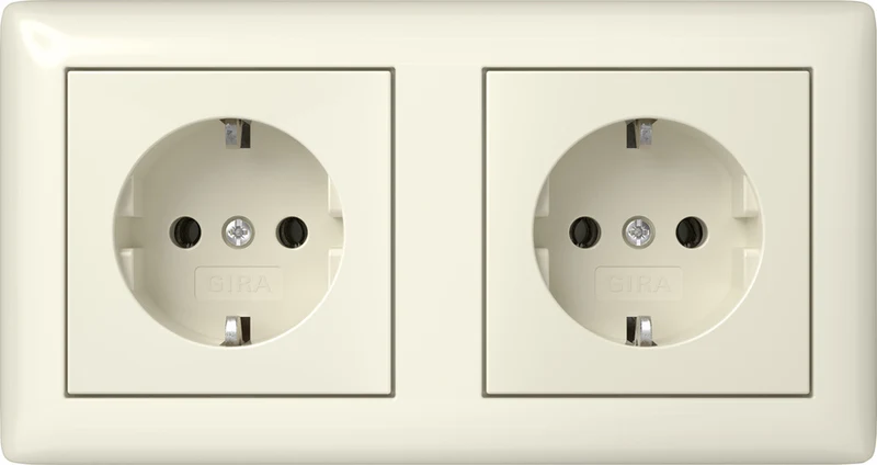 Gira Standard 55 Doppeltes SCHUKO Steckdose Mit Rahmen - 482101