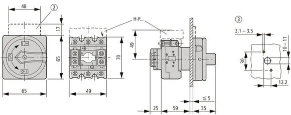 Eaton P1 Vierpoliger 25A Hauptschalter Mit Stoppfunktion - 050740