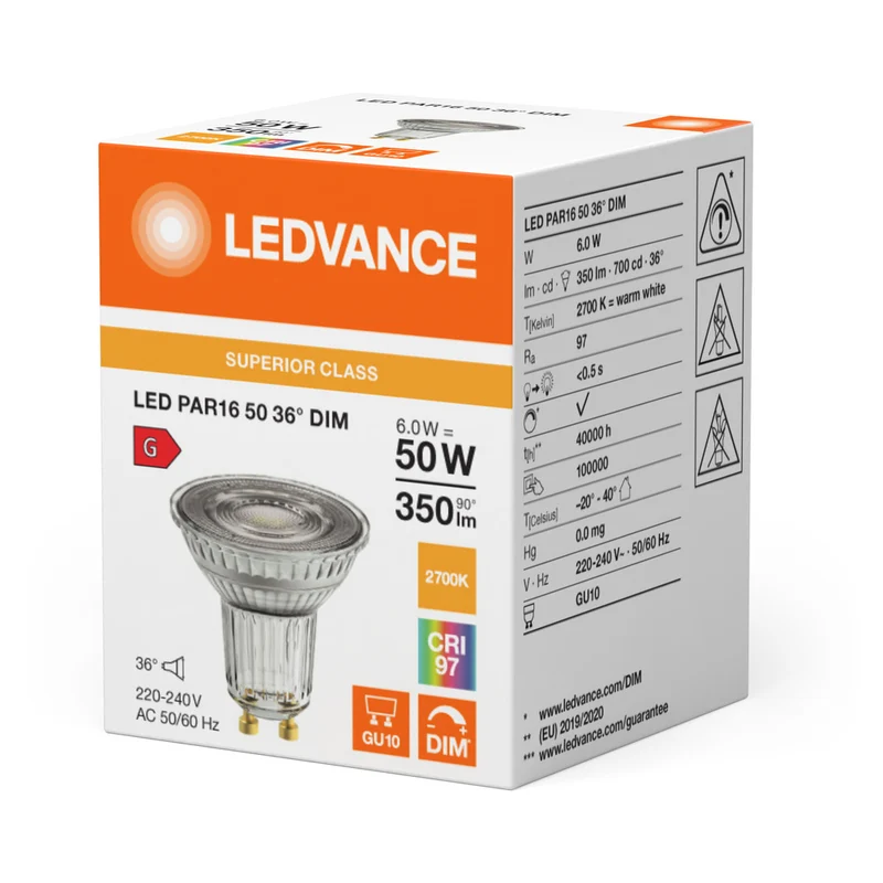 Ledvance Superior Gu10 Led Par16 6W 927 Dimmbare Spot - 4099854058998