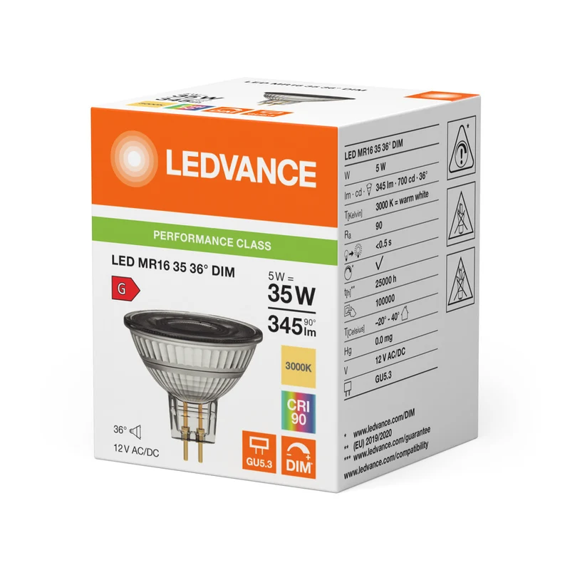 LEDVANCE Performance MR16 GU5.3 5W 930 Dimmbare Spot - 4099854059711
