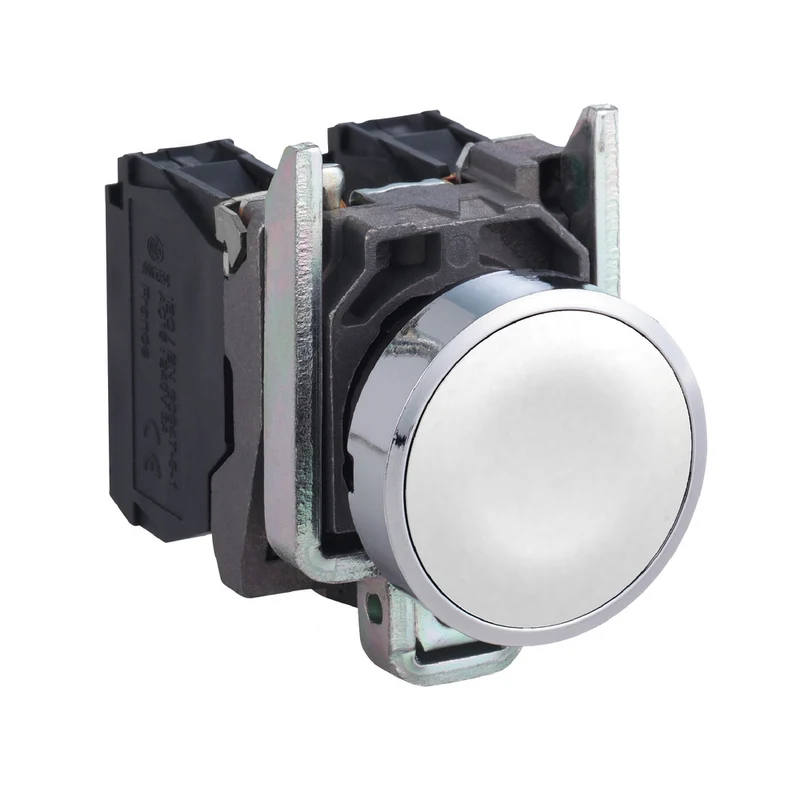 Schneider Electric XB4BA11 Metall Drucktaste Weiß NO Kontakt - XB4BA11