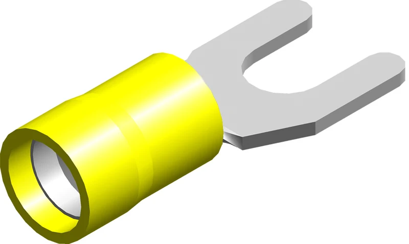M6 Gelber Gabelterminal 4.0-6.0mm² PVC Isoliert - CE020304 [100 Stück]