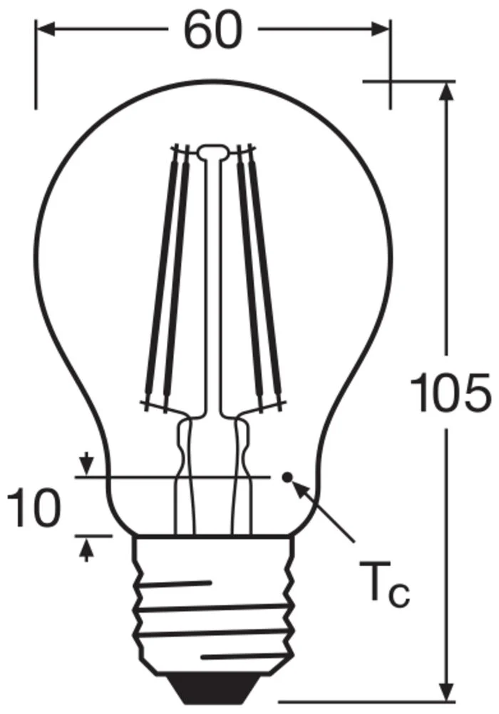 Led Classic A19 7.5W E27 827 Klare Filamentlampe