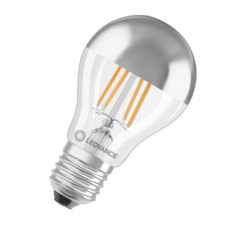 Led Klassische Silber Spiegel Krone Filament Lampe E27 6.5W 827 - 4099854062742