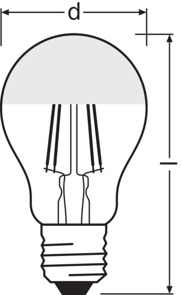 Led Klassische Silber Spiegel Krone Filament Lampe E27 6.5W 827 - 4099854062742