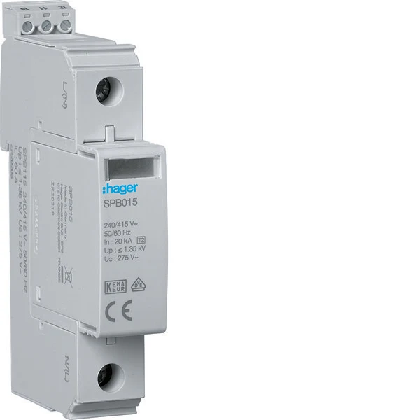 Hager Spb115 Typ 2 Überspannungsschutz 40kA TNC Mit Fernsignal - Spb115