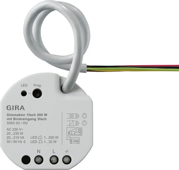 Gira One 200W Smart Dimmaktor Mit 3 Binären Eingängen - 506500