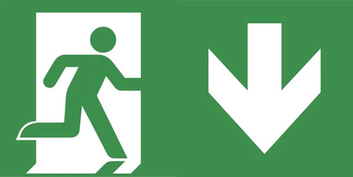 Notausgang Nach Unten Schild TA 725 Serie - 7TCA091350R3618