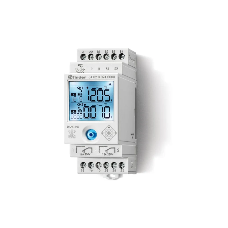 Finder Smarter Timer Zwei Kanäle 16A NFC Programmierbares Relais - 84.02.0.024.0000