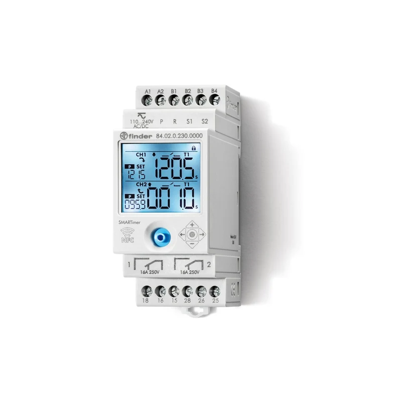 Finder Smarter Timer Relais 16A Zwei Kanäle 110-240V AC/DC - 84.02.0.230.0000