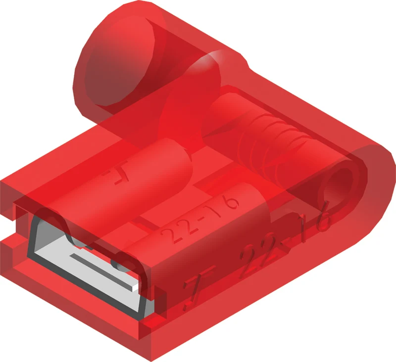 Isolierter Rechter Winkel Flachstecker 0.5-1.5mm² Rot - CE110103 [100 Stück]