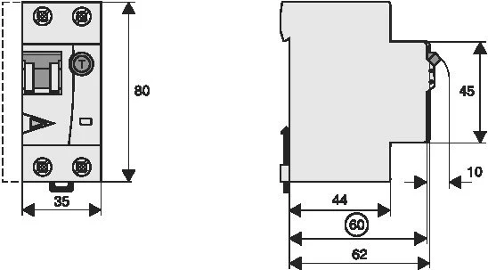 RCBO Schutzschalter 20A 300mA Typ A 10kA C-Kurve - 170577