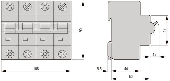 Eaton AZ-4-C125 4-poliger MCB Schutzschalter 125A - 211812