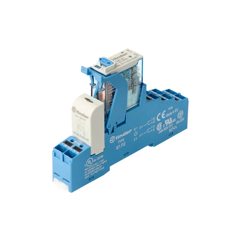 Finder 24 V DC Dual Interface Relais Mit LED Anzeige - 4C.P2.9.024.0050
