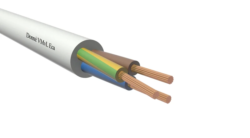 Vinyl Stromkabel VMvL Eca 4x0.75mm2 Weiß 100M - D09526 [100 Meter]
