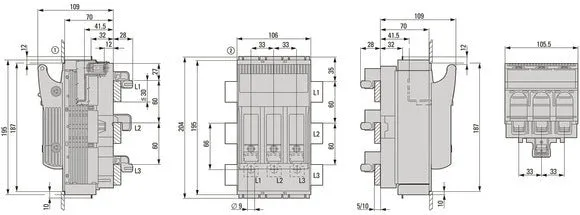 Eaton NH 3-poliger Sicherungsschalter Trennschalter 160A - 183035