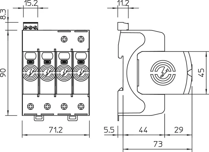 OBO V20 Typ 2 Überspannungsschutz 3P+NPE 280V 40kA - 5095333