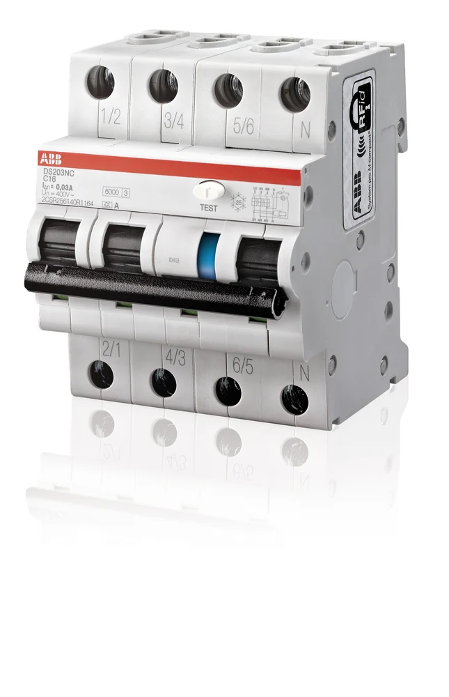 ABB 4-poliger RCBO B25 300mA Typ A 6kA Sicherungsautomat - 2CSR256140R3255