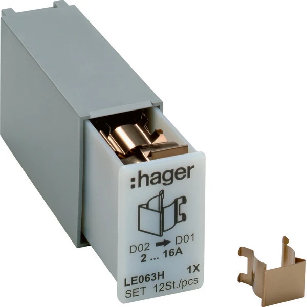 Hager D02 Zu D01 Sicherung Reduzier Ring Set - LE063H [12 Teile]