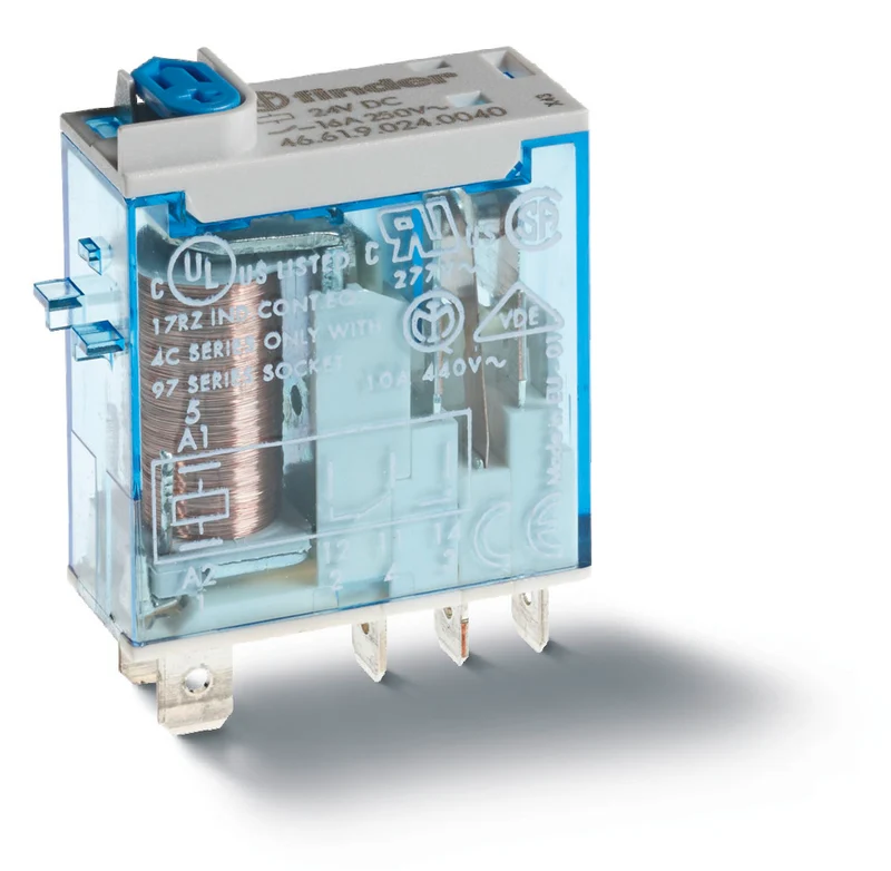 Industrielles Mini-Relais 16A 24VDC Mit LED Und Testtaste - 46.61.9.024.0074