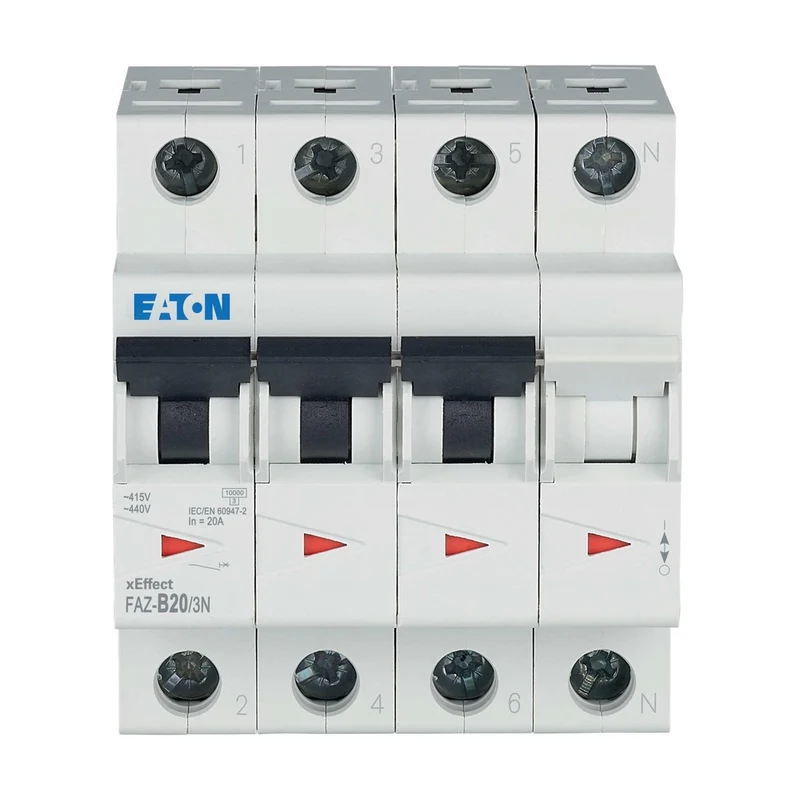 Eaton Faz 3P+N Mcb Leitungsschutzschalter 20A B-Kurve 15kA - 278950