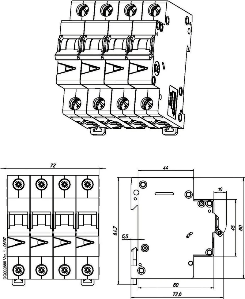 Eaton Faz 3P+N Mcb Leitungsschutzschalter 20A B-Kurve 15kA - 278950