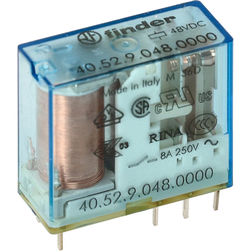 Finder 40.52 PCB Relais 48VDC 8A Dual CO AgNi - 40.52.9.048.0000