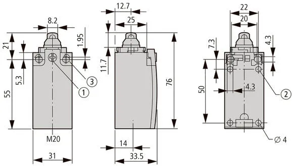 Eaton Positionsschalter Mit Rollenhebel IP66 IP67 - 106800