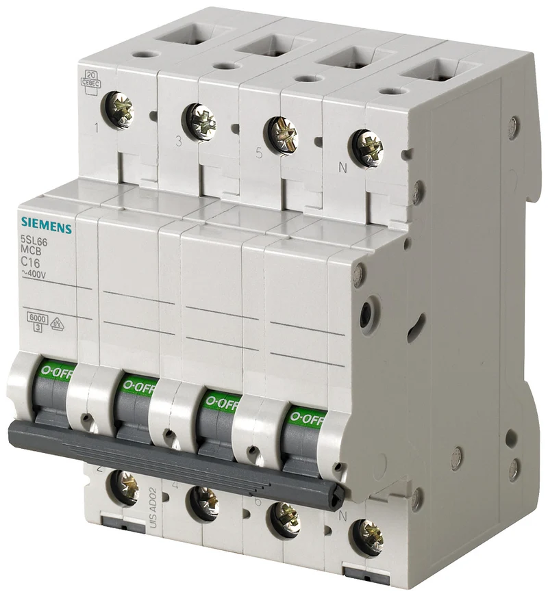 Siemens 5SL6616-7 Schutzschalter 3P+N 16A 400V 6kA - 5SL66167