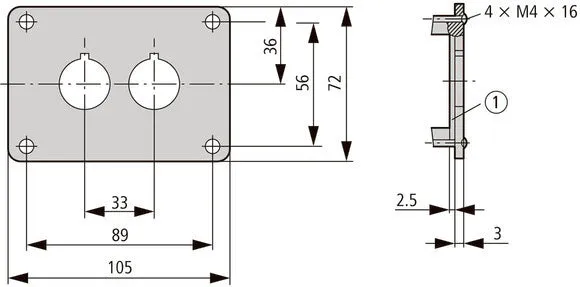 Eaton M22-E2 Duale Montageplatte Für Steuergeräte - 216543