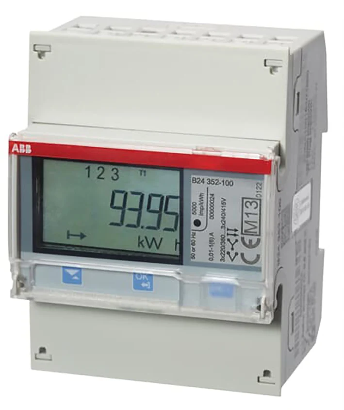 ABB 3 Phasen Indirekter Energiezähler 6A 230/400V AC - 2CMA100183R1000