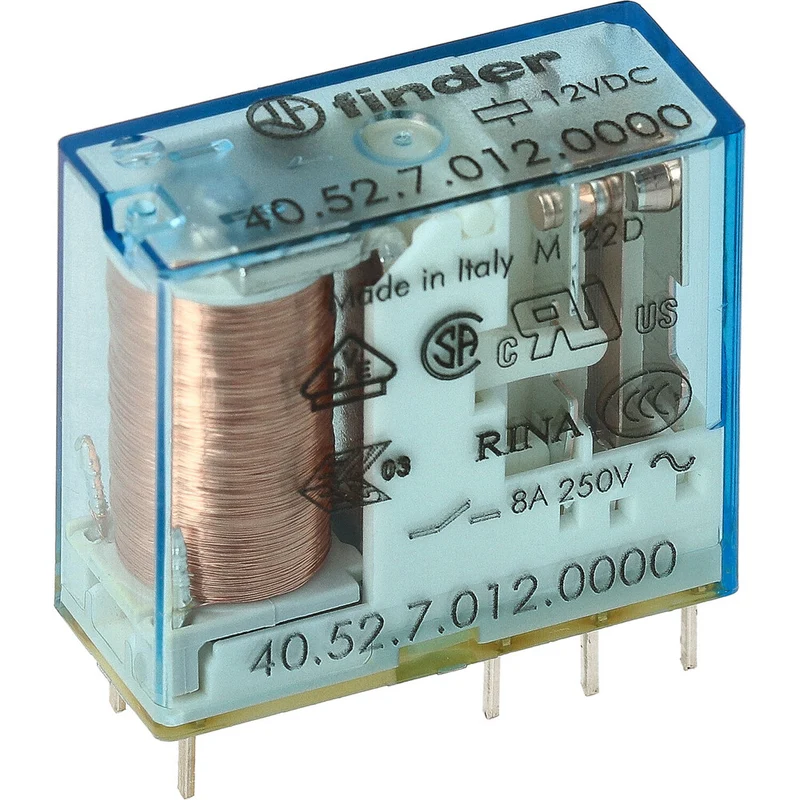 Finder 40.52 Dual PCB Relais 8A 12VDC AgNi Kontakte - 40.52.7.012.0000