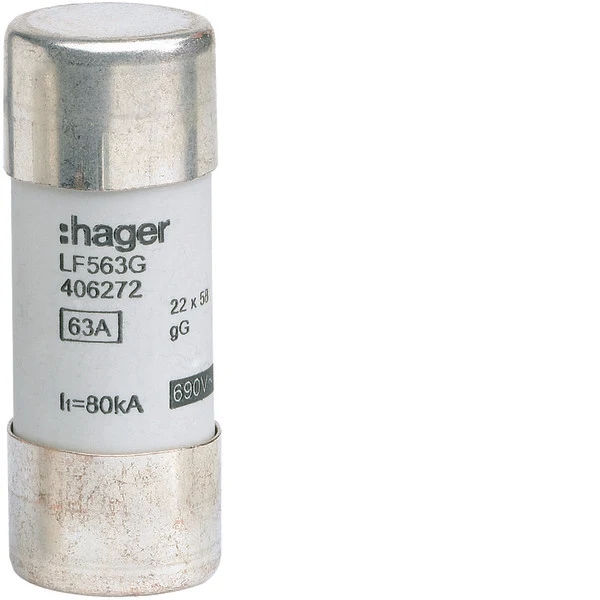 Industrielle Zylindrische Sicherung 63A 690V 22x58mm gG Typ - LF563G