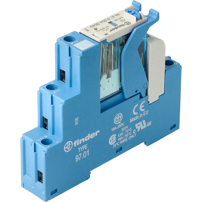 Finder 4C Schnittstellenrelaismodul 16A 24VDC Mit LED - 4C.01.9.024.0050