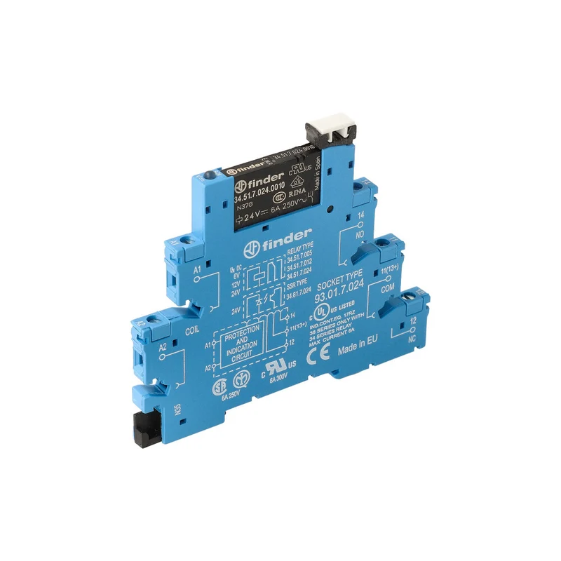 Finder 38.51 Schnittstellenrelais 6A 24VDC Mit LED - 38.51.7.024.0050