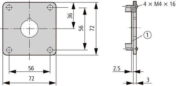 Eaton M22-EY1 Gelbe Flush-Mount-Platte Einzelne Position - 216542