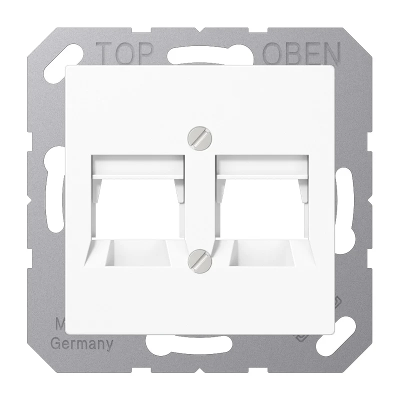 Jung AS500 Doppelte RJ45 Abdeckung Platte Alpine Weiß - A569-2NITTWW