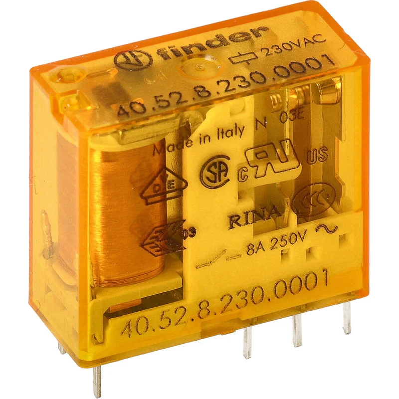 Finder 40.52 PCB Relais 2CO 8A 230VAC - 40.52.8.230.0001