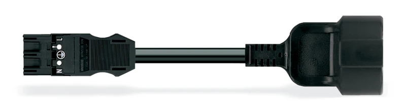 Wago Eca Adapterkabel Mit Schuko-Stecker 2M Schwarz - 771-9993/406-201