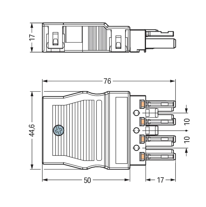 Wago Winsta Midi 4-Poliger Weiblicher Stecker Mit Zugentlastung - 770-104