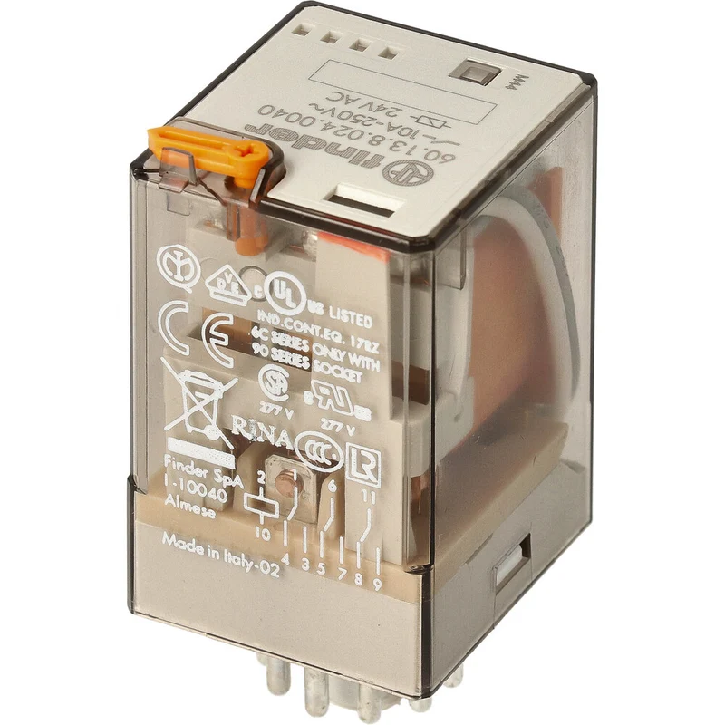 Finder 10A Industrielles Steckerrelais 24VAC 3CO AgNi - 60.13.8.024.0040