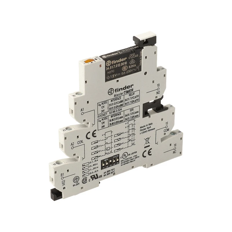 Finder Serie 39 Schnittstellen-Zeitschaltrelais 6A 12 V AC/DC - 39.81.0.012.0060