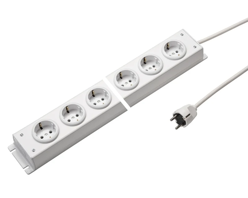 Martin Kaiser Steckdosenleiste 6-fach 90 Grad 1.5M Kabel (Europäische Steckdose) - 1002ZL6WS15 [10 Stück]